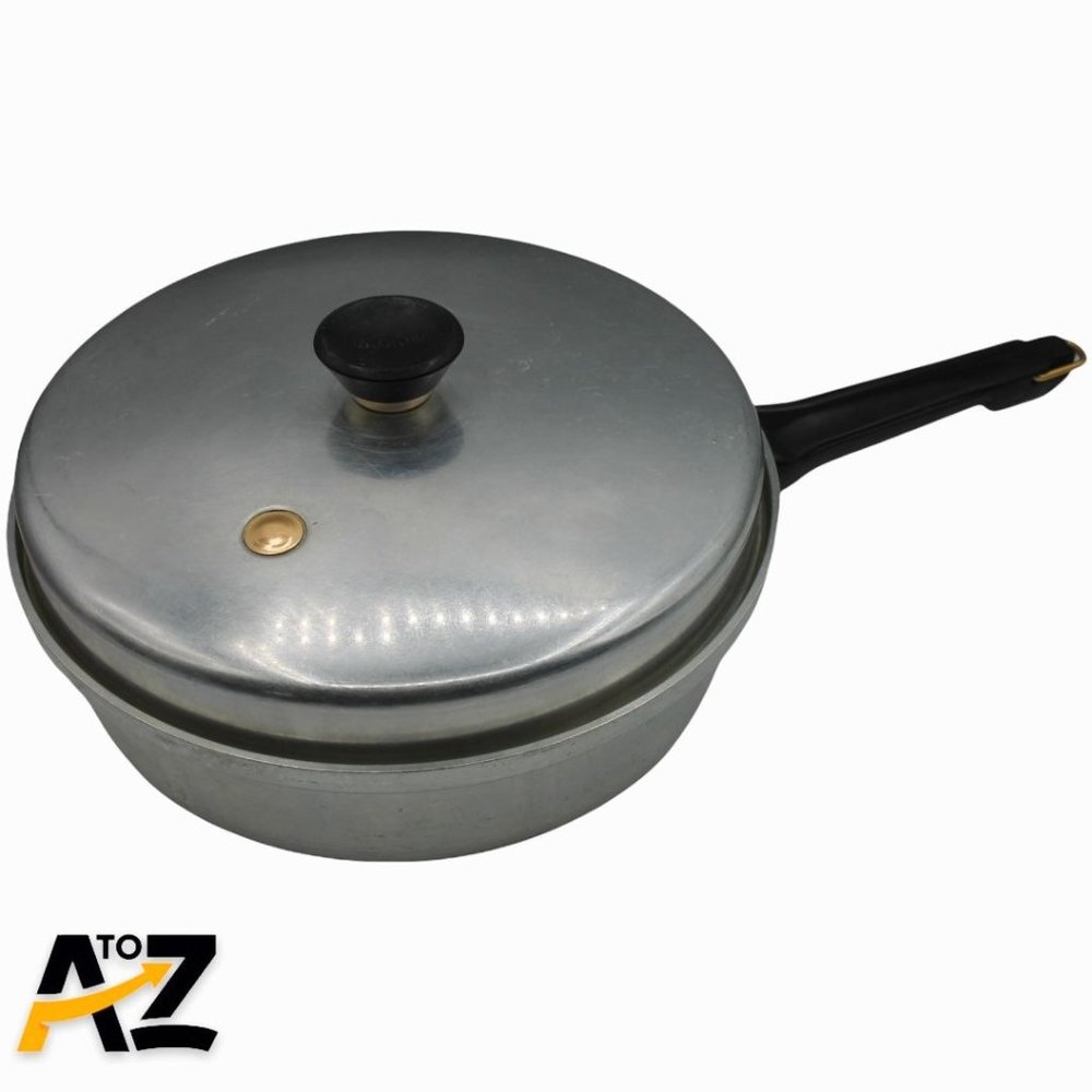 Vintage Mirro Aluminum 10" Pan With Cover W/release Valve 1250M